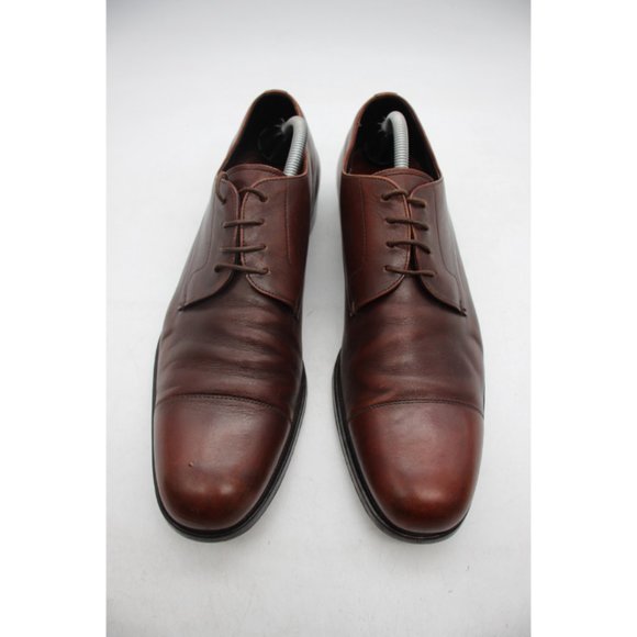 Prada Shoes Men's UK Size 8.5 2E Brown Leather Derby Cap Toe Lace-Up - Picture 2 of 12